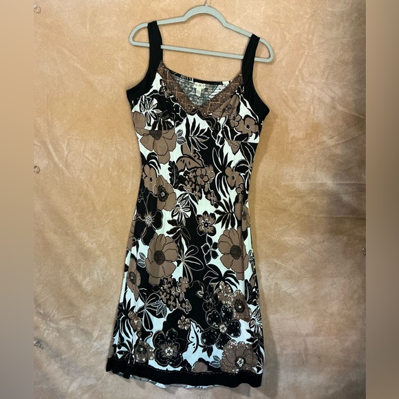 Kudetal. Floral Black and Brown Women's Dress - Picture 2 of 9